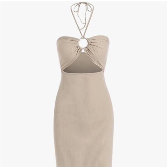 ZAFUL Midi Halter Cut Out Dress NWT - Picture 4 of 6